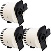 3 x DK22205 62mm x 30.48m Etiquetas continuas compatible con Brother P-Touch QL-500 QL-500A QL-550 QL-560 QL-570 QL-700…